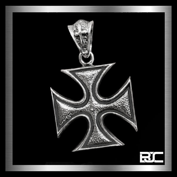 Biker Pendant Maltese Iron Surfer Cross Design 925 Sterling Silver Biker Jewelry Club and Sinister Silver Co.