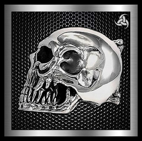 Skull Memento Mori biker sterling silver 925 men's belt buckle