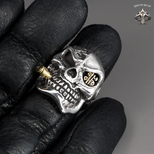 Men's Skull Ring Sterling Silver Rocker Biker Brulalist purchases Biting Bullet