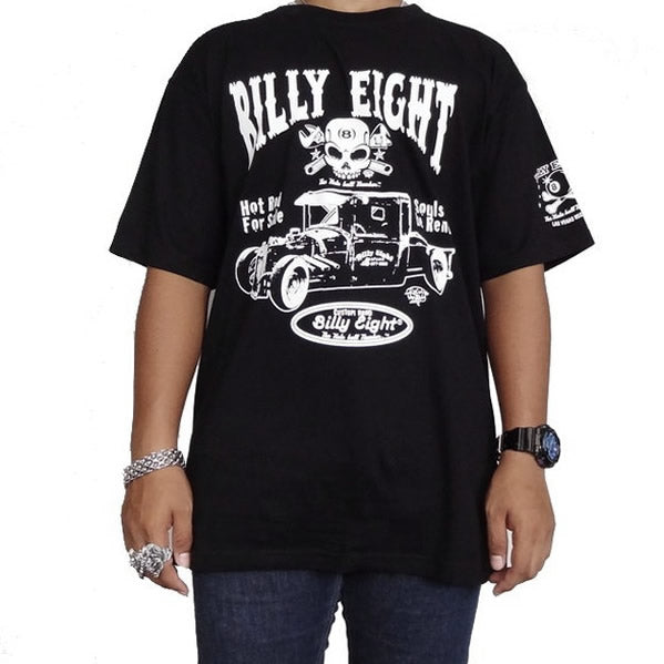 X-Large Black Billy Eight Garage Rat Rod Rockabilly T Shirt