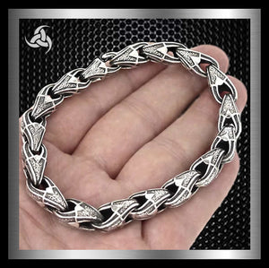 Sterling Silver Biker Bracelet Viking Link Chain - Sinister Silver Co.