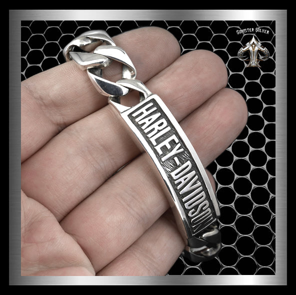 Harley-Davidson® Men's 8.5in. Bar & Shield Logo Link Chain Bracelet, Silver  Brass - Wisconsin Harley-Davidson
