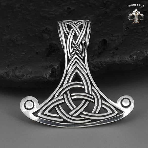 Sterling Silver Viking Knotwork Biker Pendant